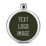 Custom Olive Gray Hip Flask