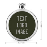 Custom Olive Gray Hip Flask