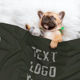 Custom Olive Gray Pet Blanket