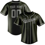 Custom Olive & Gray Colors Design Sports Baseball Jersey