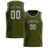 Custom Olive & Gray Colors Design Sports Basketball Jersey