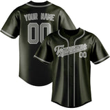 Custom Olive & Gray Colors Design Sports Baseball Jersey