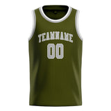 Custom Olive & Gray Colors Design Sports Basketball Jersey