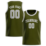 Custom Olive & Gray Colors Design Sports Basketball Jersey