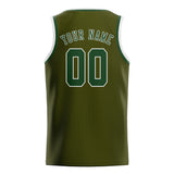 Custom Olive & Dark Green Colors Design Sports Basketball Jersey