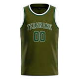 Custom Olive & Dark Green Colors Design Sports Basketball Jersey