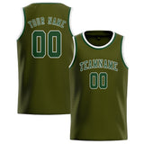Custom Olive & Dark Green Colors Design Sports Basketball Jersey