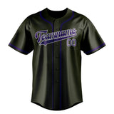 Custom Olive & Purple Colors Design Sports Baseball Jersey