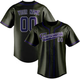 Custom Olive & Purple Colors Design Sports Baseball Jersey