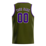 Custom Olive & Purple Colors Design Sports Basketball Jersey