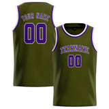 Custom Olive & Purple Colors Design Sports Basketball Jersey