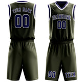 Custom Olive Purple Basketball Set