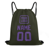 Custom Olive Light Purple Drawstring Bag