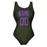 Custom Olive Light Purple Swimsuit