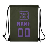 Custom Olive Light Purple Drawstring Bag