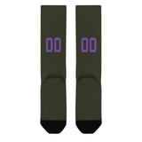 Custom Olive Light Purple Knee-High Sock