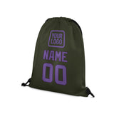 Custom Olive Light Purple Drawstring Bag
