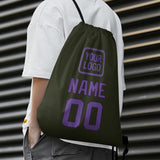 Custom Olive Light Purple Drawstring Bag