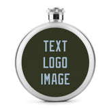 Custom Olive Light Blue Hip Flask