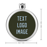 Custom Olive Light Blue Hip Flask