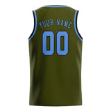 Custom Olive & Light Blue Colors Design Sports Basketball Jersey