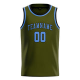 Custom Olive & Light Blue Colors Design Sports Basketball Jersey