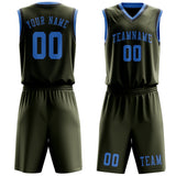Custom Olive Light Blue Basketball Set