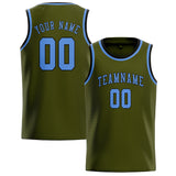 Custom Olive & Light Blue Colors Design Sports Basketball Jersey