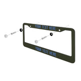 Custom Olive Sky Blue License Plate Frame