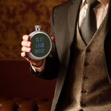 Custom Olive Sky Blue Hip Flask