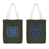 Custom Olive Navy Canvas Tote Bag