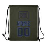 Custom Olive Navy Drawstring Bag