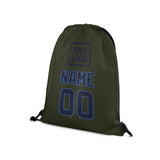 Custom Olive Navy Drawstring Bag