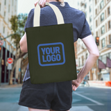 Custom Olive Navy Canvas Tote Bag