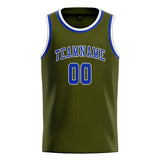 Custom Olive & Sky Blue Colors Design Sports Basketball Jersey