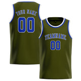 Custom Olive & Sky Blue Colors Design Sports Basketball Jersey