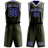 Custom Olive Sky Blue Basketball Set