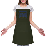 Custom Olive Blue Apron