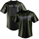 Custom Olive & Blue Colors Design Sports Baseball Jersey
