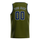Custom Olive & Blue Colors Design Sports Basketball Jersey