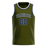 Custom Olive & Blue Colors Design Sports Basketball Jersey