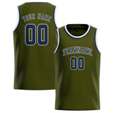 Custom Olive & Blue Colors Design Sports Basketball Jersey