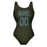 Custom Olive Blue Green Swimsuit