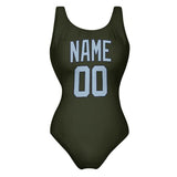 Custom Olive Light Blue Swimsuit