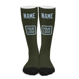 Custom Olive Light Blue Knee-High Sock