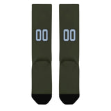 Custom Olive Light Blue Knee-High Sock