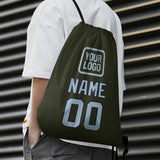 Custom Olive Light Blue Drawstring Bag