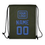 Custom Olive Sky Blue Drawstring Bag