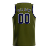 Custom Olive & Navy Colors Design Sports Basketball Jersey