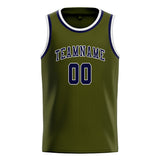 Custom Olive & Navy Colors Design Sports Basketball Jersey